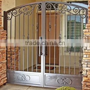 Customized Residential Wrought Iron/galvanized Powder Coated Steel/Iron Glass Gates thumbnail-4