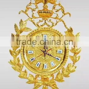 Luxury Gold Plated Wall Clock, French Louis XV Style Gilt Bronze Wall Hanging Clock thumbnail-5