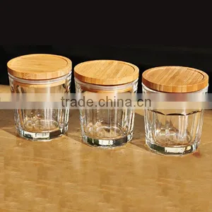 Exquisite Seal Clear Glass Storage Jar Wood Lid, Food Canister Wooden Lid thumbnail-1