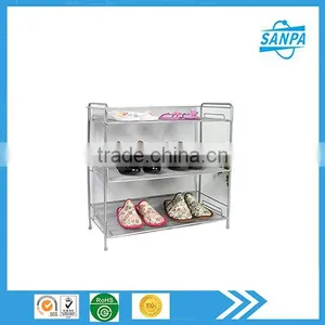 3 Layers Metal Furniture & Wire Mesh Shoe Shelf/Standing Shoe Rack thumbnail-1