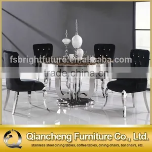 Dining Table Round Marble Slab Table Top Hotel Furniture thumbnail-1
