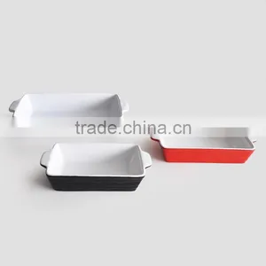 3PCS 2-Tone Solid Color Baking Dish Set With Embossment Outside, Bread & Cake & Loaf Pan thumbnail-1