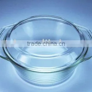 Glass Round Baking Dish With Cover, Pyrex Glass Casserole, Round Oven Dish thumbnail-1