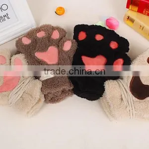 Lovely And Soft Warm Plush Animal Gloves With Various Designs thumbnail-1