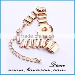New Arrival Multicolor Hollow Leather Snap Button Bracelet Fit for 18mm Buttons Wholesale thumbnail-6