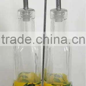 2016 Wholosale Clear Square Glass Spice Bottle/cruet Set With Metal Lid thumbnail-1