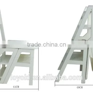 New Design Wooden Stool Convertible Ladder Chair Fold Step Stool thumbnail-5