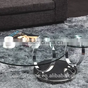C8041rotating Glass Top Multifunction Coffee Table thumbnail-2