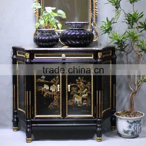 Guest Room Hand Drawing Wood Bedside Table thumbnail-1