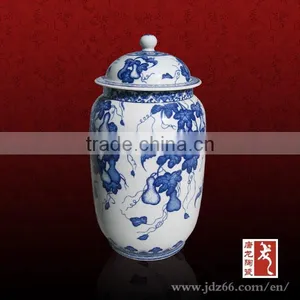 Modern Design Hand Painted Grape Blue and White Custom Made Embossed Mason Jar for Hot Sale thumbnail-1
