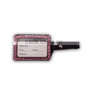 High Quality Promotion Gift PU Leather Badge Holder With Crystal Gem Decoration thumbnail-1