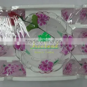 JK043 7pcs Glass Salad Bowl Set With Spray Deco thumbnail-4