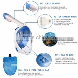 Snorkel Mask Full Face Dry Diving Mask Adult Swimming Suit thumbnail-4