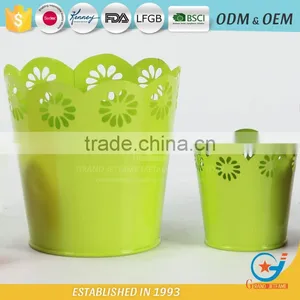 Garden Iron and Zinc Unique Powder Coated Outdoor Plant Coloured Flower Pots Colourful Pots for Plants thumbnail-4