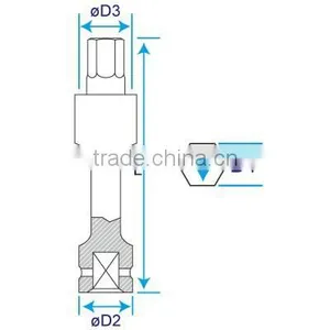 Long Impact Universal Bit Socket for Internal Hexagonal Screws thumbnail-3