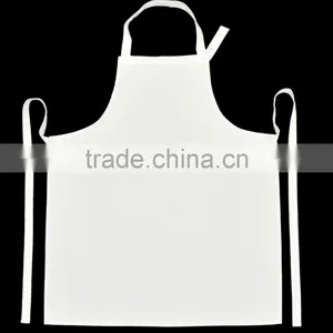 White Cotton Bib Apron With Adjustable Neck thumbnail-1