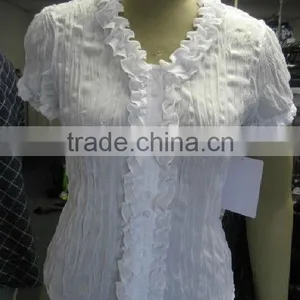 ELLA J CREPE YARN GEORGETTE CRINKLED SHIRT thumbnail-1