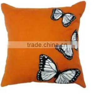 Butterfly Patched and Embroider Cushion Cover thumbnail-1