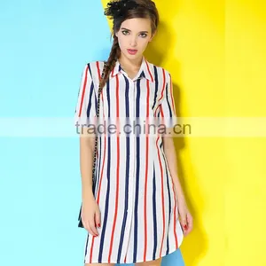 2015 Hot Sale 100%cotton Fabric Casual Dress Tshirt Dress thumbnail-1