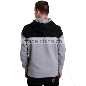 Cotton Pullover Hoodie Black and Grey Color Hoodies Fabric thumbnail-3