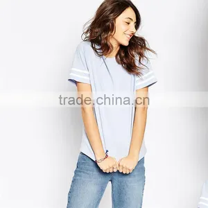 2017 Top Quality Customized Printed t Shirts With Stripe Sleeves thumbnail-1