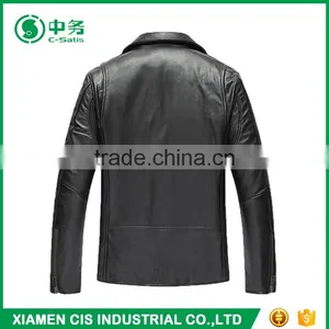 High Quality Windproof Men Black PU Motorcycle Leather Jacket thumbnail-2