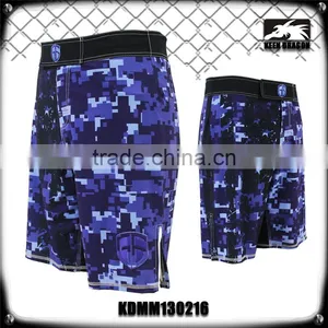 BLUE CAMO HIGH QUALITY FIGHT SHORTS FOR MEN MICROFIBER FABRIC thumbnail-1