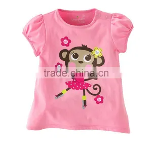 Girls Fashion Pink Cartoon t Shirts Kids Cute and Lovely Tops for Girls thumbnail-1