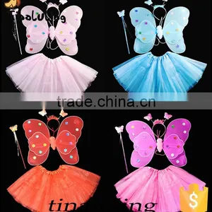 Fashion Crystal Wings Sets With Tutu Kids Nylon Handmade Angle Wings thumbnail-2