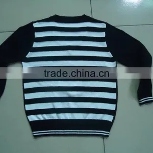 V-neck Pure Cotton Knitting Back Stripe Boys Argyle Sweater thumbnail-4