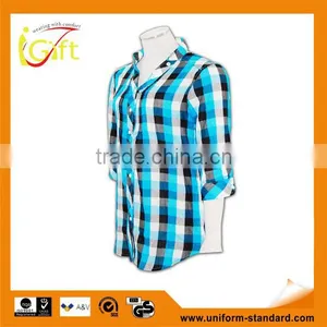 100% Cotton Design China Made Business Design Mens Plaid Flannel Shirts thumbnail-1