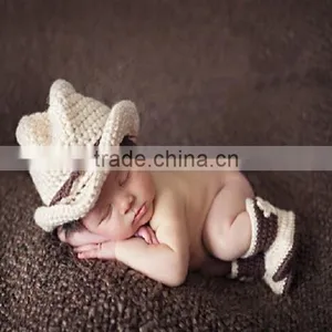 Baby Handmade Cartoon Hat Shoe Set Baby 100% Cotton Knitted Cap thumbnail-1