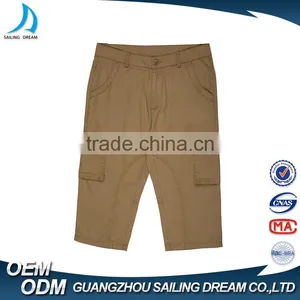 Wholesale Latest Design 100% Cotton Pocket Square Box Cargo Work Pants European Style Fashion 3/4 Men's Short Pants thumbnail-1