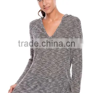 High Quality Ladies Fashion Thin Hoody Sweater With Wholesale Price thumbnail-2
