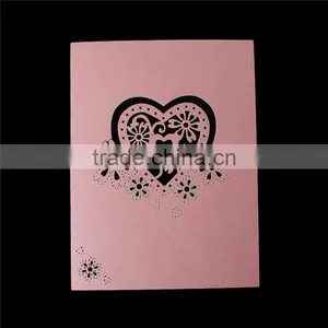 Paper Wedding Party Name Place Card Heart Pink thumbnail-2