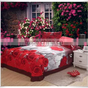 Wholesale Rose Patten Flannel Bedding Sets 4pcs(flower Patten Series) thumbnail-1