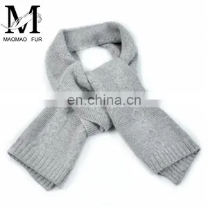 Factory Direct Wool Knitted Scarf Women Fur Pompom Winter Hat And Scarf Set thumbnail-4