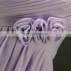 Handmade Flower Cheap Bridesmaid Dresses Wholesale Short Chiffon Gilrs Beach Bridesmaid Dress thumbnail-6