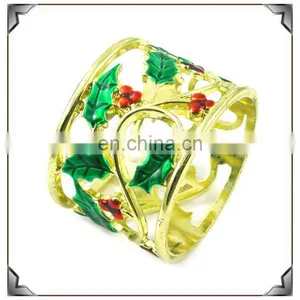 Gold Plated Fancy Zinc Alloy Napkin Ring Table Decoration thumbnail-1