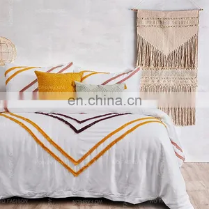 90gsm Washed Microfiber Tufting Embroidery Appliqued Duvet Cover Quilted Bedspread Bed Sheet With Comforter thumbnail-3
