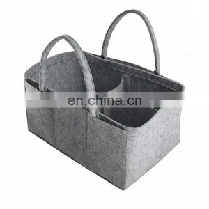 Amazon Hot Selling Felt Diaper Biaper Bag Organizer Grey For Baby thumbnail-1