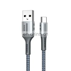 Remax Black Silver Cell Phone Charging Nylon Braided Charging USB Cables Tyoe C / Lighting thumbnail-1