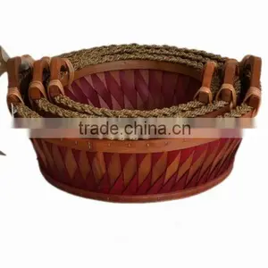 Inexpensive Wicker Tray Basket thumbnail-1
