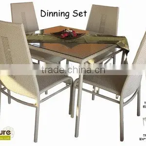 TF0709 Rattan Wicker Dining Set Stackable Tables and Chairs thumbnail-1