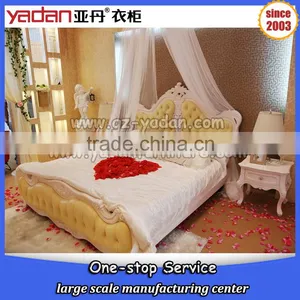 Wood Luxury Double Bed Designs With Box and Nightstand of Bedroom Furniture thumbnail-1