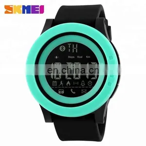 Original Design Black Big Dial Fashion Waterproof Silica Gel Strap Skmei 1255 Digital Smart Watch for Men thumbnail-3