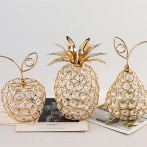 Pineapple Apple Pear Glass Tea Light Holder Crystal Tealight Decoration for Wedding Home Decoration thumbnail-1