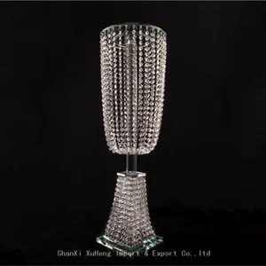 Elegant Crystal Glass Flower Stand For Wedding Decorations Centerpieces thumbnail-5