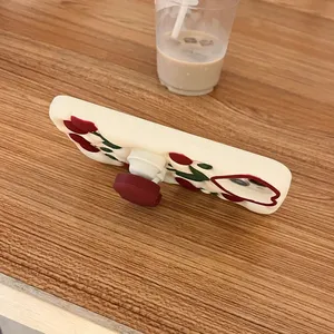 Fashion Cute 3D Cherry Bracket Soft Silicone Phone Case for IPhone 13 12 11 14 15 Pro Max on IPhone 14Pro 15Pro Back Cover thumbnail-4