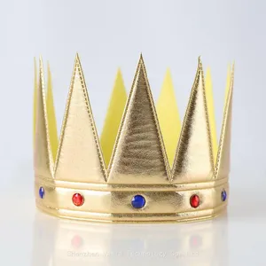 Factory-Supplied Prince Crowns - Gold Headwear for Birthday & Holiday Party Decor thumbnail-1